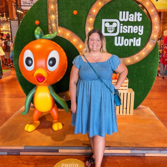 EUC Torrid Shirred Chambray Dress - Picture 5 of 6